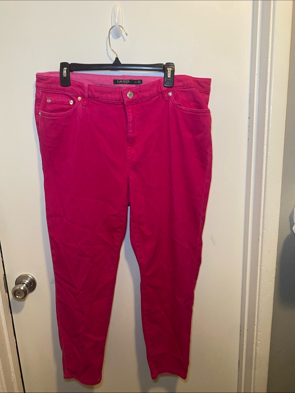 Lauren Ralph Lauren Bright Pink Cropped Jeans